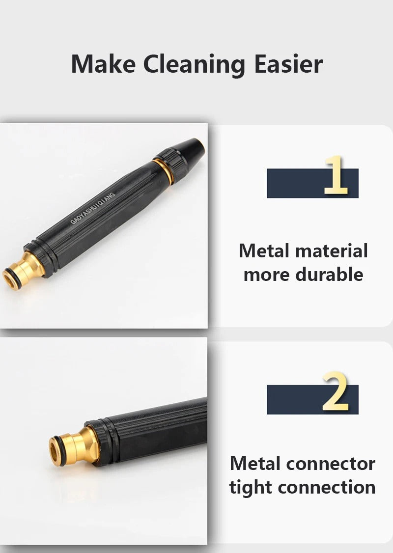 High Pressure Metal Brass Adjustable Nozzle Water Spray Gun – Heavy-Duty Garden & Car Wash Cleaning Tool