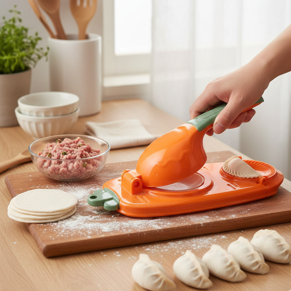 New Design 2-in-1 Dumpling Maker | China Made Easy Dumpling Press & Wrapper Cutter