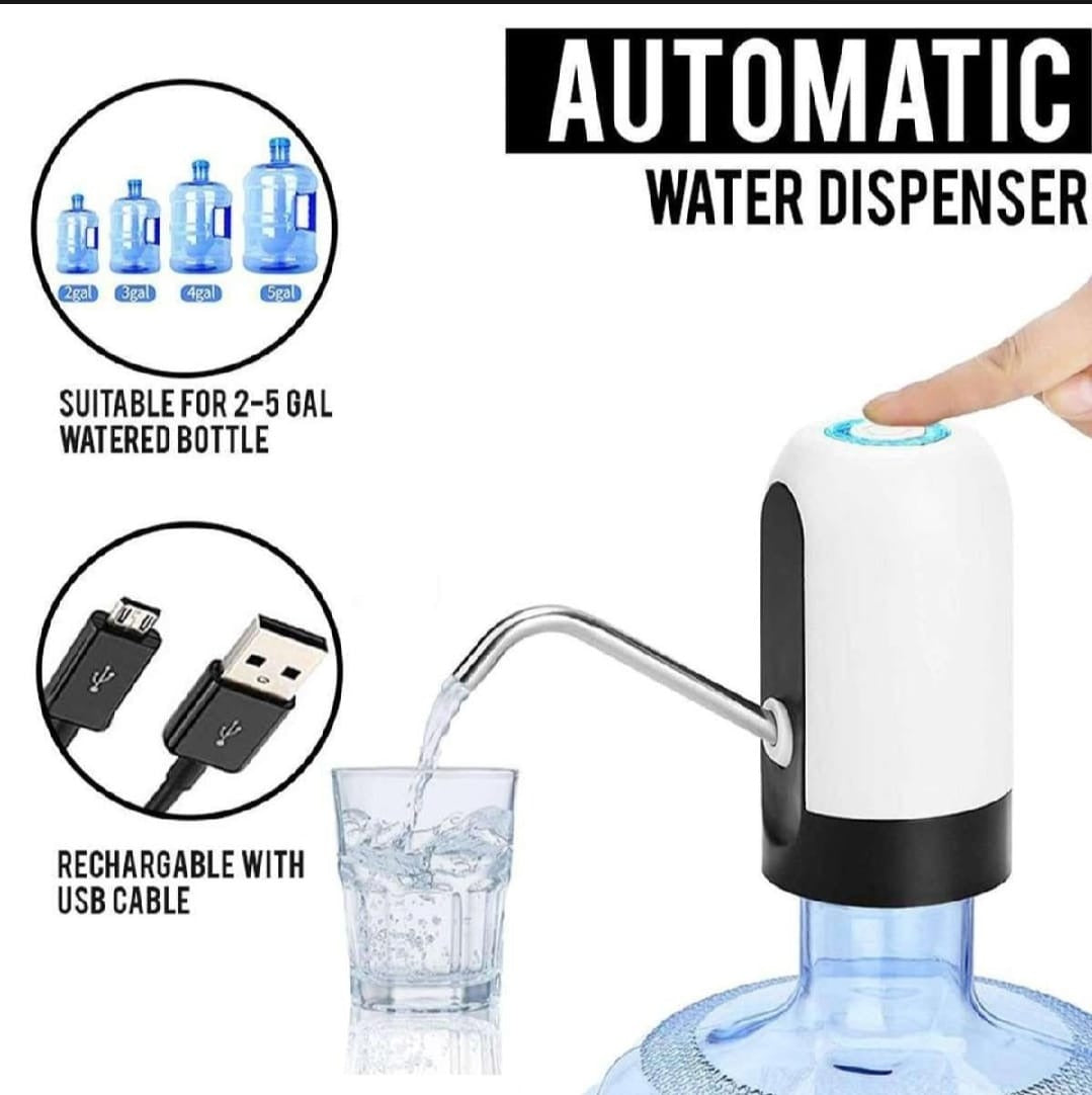 Automatic Electric Water Bottle Pump Dispenser With USB Rechargeable System For Easy One-Touch Water Dispensing At Home, Office And Outdoor Use